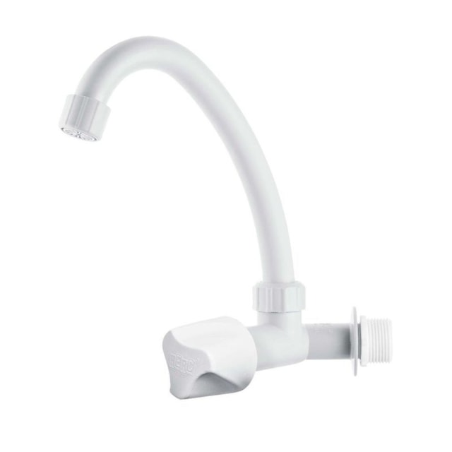 Torneira para Cozinha Parede Bica Móvel Plus 1/2" Branca - Herc Torneira para Cozinha Parede Bica Móvel Plus 1/2" Branca - Herc