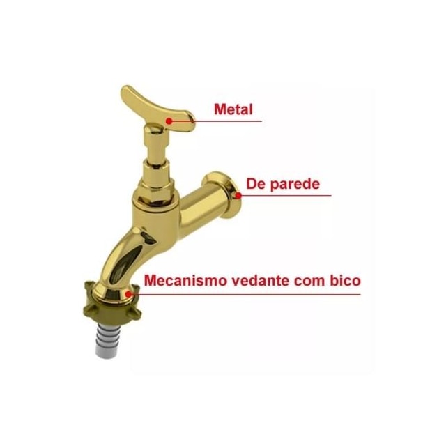 Torneira para Jardim 1130 1/2 Pol. Amarela - DELTA METAIS