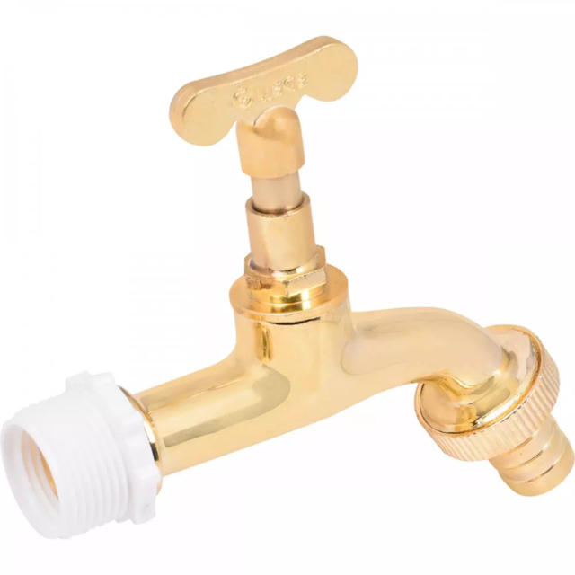 Torneira para Jardim Amarela Curta 1/2" X 3/4" - LIEGE Torneira para Jardim Amarela Curta 1/2" X 3/4" - LIEGE