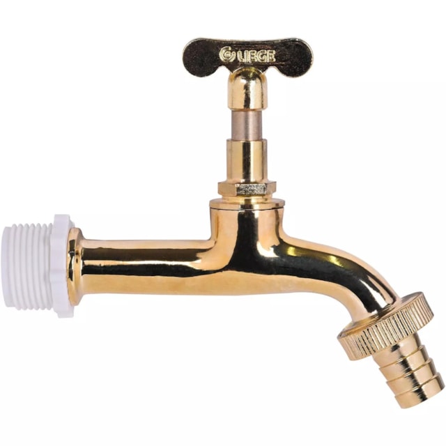 Torneira para Jardim Amarela Longa 1/2" X 3/4" - LIEGE Torneira para Jardim Amarela Longa 1/2" X 3/4" - LIEGE