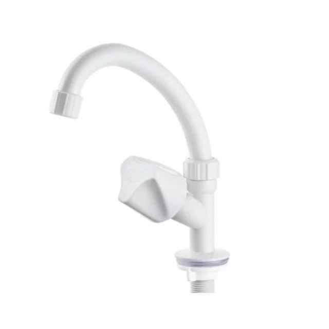 Torneira para Lavatório Bica Alta 1/2" Plus Branca - Herc Torneira para Lavatório Bica Alta 1/2" Plus Branca - Herc