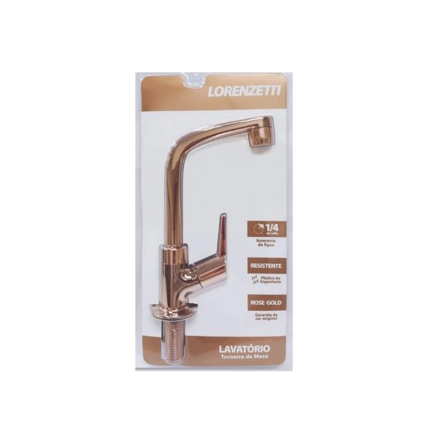 Torneira para Lavatório Flatt 1195 F71 Rosé Gold - Lorenzetti Torneira para Lavatório Flatt 1195 F71 Rosé Gold - Lorenzetti