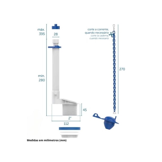 Torre de Saída Universal para Caixa Acoplada - Blukit