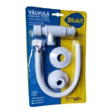 Válvula para Mictório com Canopla e Flexível 30cm Branca - BLUKIT Válvula para Mictório com Canopla e Flexível 30cm Branca - BLUKIT