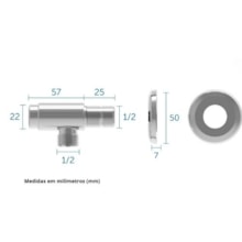 Válvula para Mictório com Canopla e Flexível 30cm Cromada - BLUKIT Válvula para Mictório com Canopla e Flexível 30cm Cromada - BLUKIT