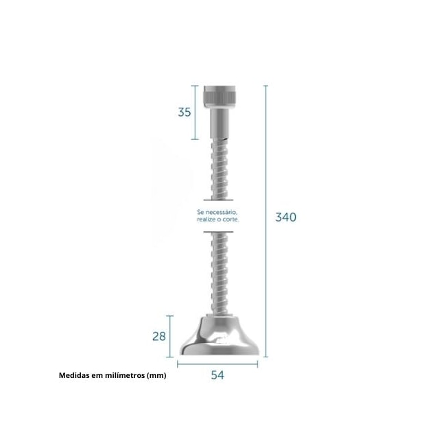 Válvula para Mictório com Canopla e Flexível 30cm Cromada - BLUKIT Válvula para Mictório com Canopla e Flexível 30cm Cromada - BLUKIT