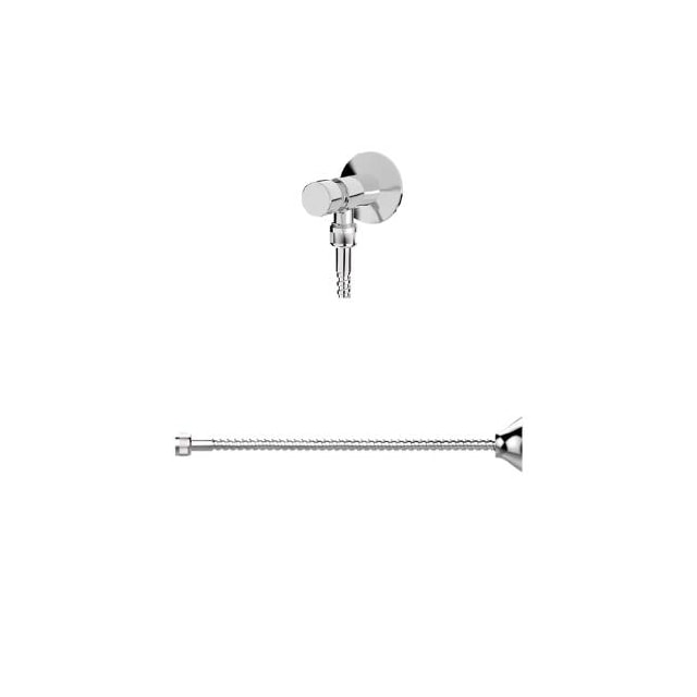 Válvula para Mictório com Canopla e Flexível 30cm Cromada - BLUKIT Válvula para Mictório com Canopla e Flexível 30cm Cromada - BLUKIT