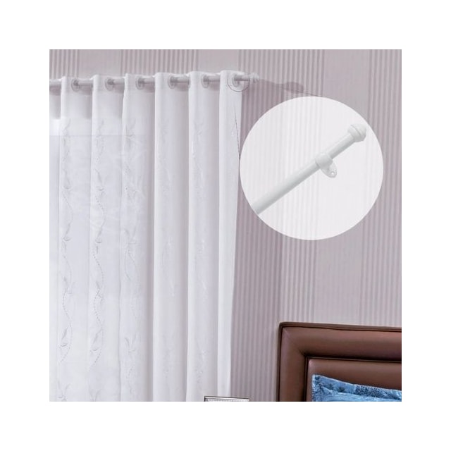 Varão com Suporte para Cortina Alpha 19mm Branco 1,5M - ALPHA VARÃO Varão com Suporte para Cortina Alpha 19mm Branco 1,5M - ALPHA VARÃO