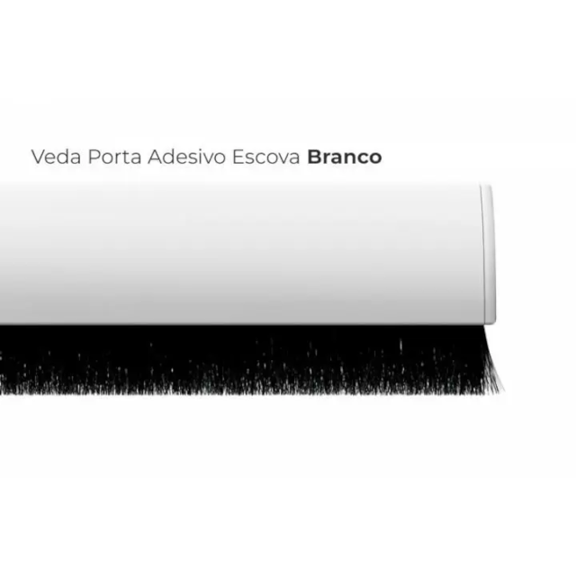 Veda Porta Adesivado PVC Branco 80cm com Escova - KALA Veda Porta Adesivado PVC Branco 80cm com Escova - KALA