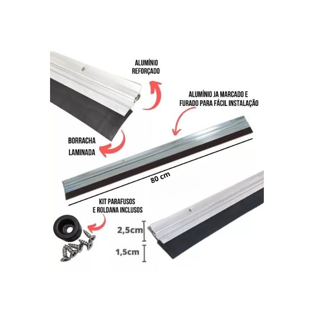 Vedante Rodo Para Porta Evita Entrada Poeira  e Água 80cm - KALA Vedante Rodo Para Porta Evita Entrada Poeira  e Água 80cm - KALA