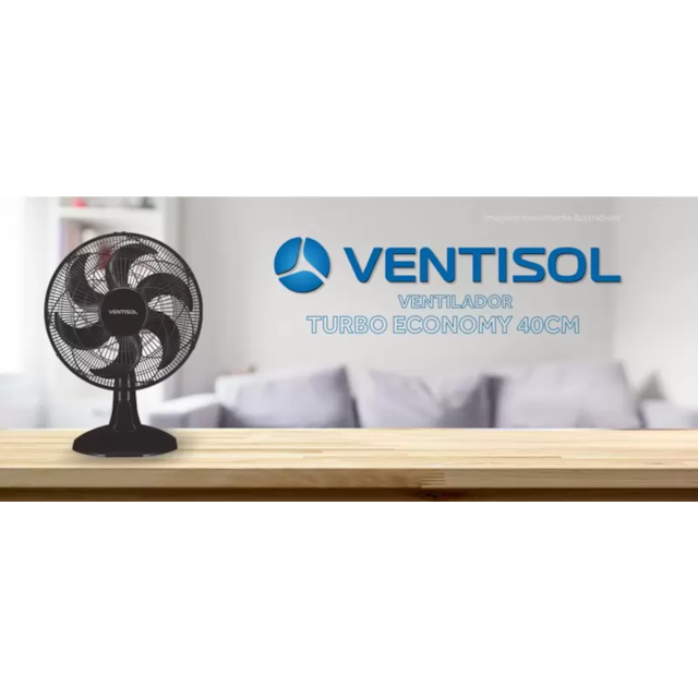 Ventilador de Mesa 6 Pás 40cm 220V Preto - VENTISOL