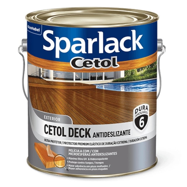 Verniz Cetol Deck Semibrilho Antideslizante Natural 3,6 Litros - CORAL