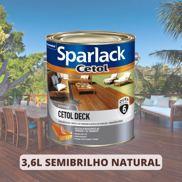 Verniz Cetol Deck Semibrilho Natural 3,6 Litros - CORAL Verniz Cetol Deck Semibrilho Natural 3,6 Litros - CORAL