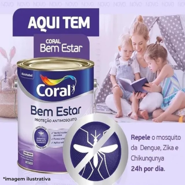 Verniz Fosco Incolor Coral Proteção Bem Estar Antimosquito 3,6 Litros - CORAL