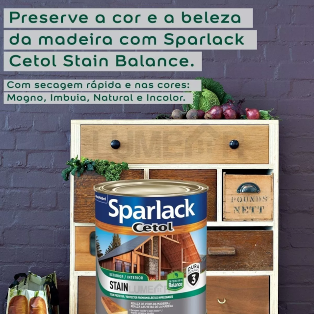 Verniz Sparlack Cetol Stain Balance Acetinado Mogno 3,6 Litros - CORAL Verniz Sparlack Cetol Stain Balance Acetinado Mogno 3,6 Litros - CORAL
