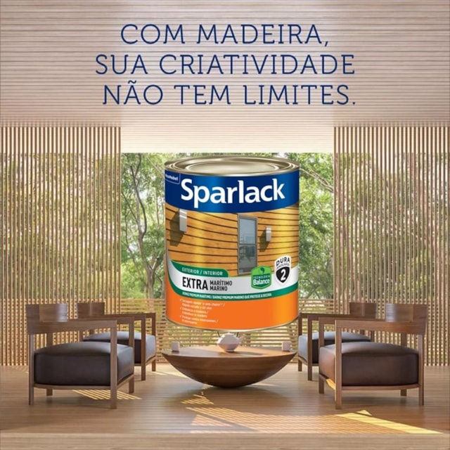Verniz Sparlack Extra Marítimo Balance Acetinado 3,6 Litros a Base de Água - CORAL Verniz Sparlack Extra Marítimo Balance Acetinado 3,6 Litros a Base de Água - CORAL