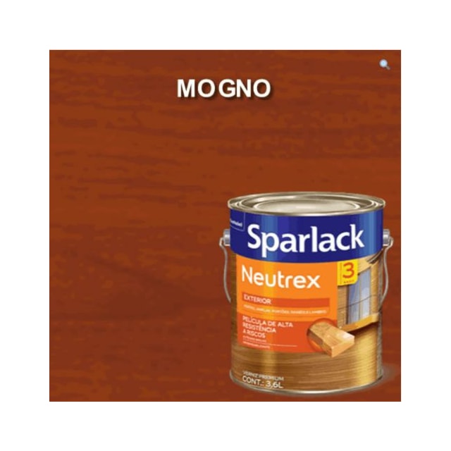 Verniz Sparlack Neutrex Brilhante Mogno 3,6L - Coral Verniz Sparlack Neutrex Brilhante Mogno 3,6L - Coral