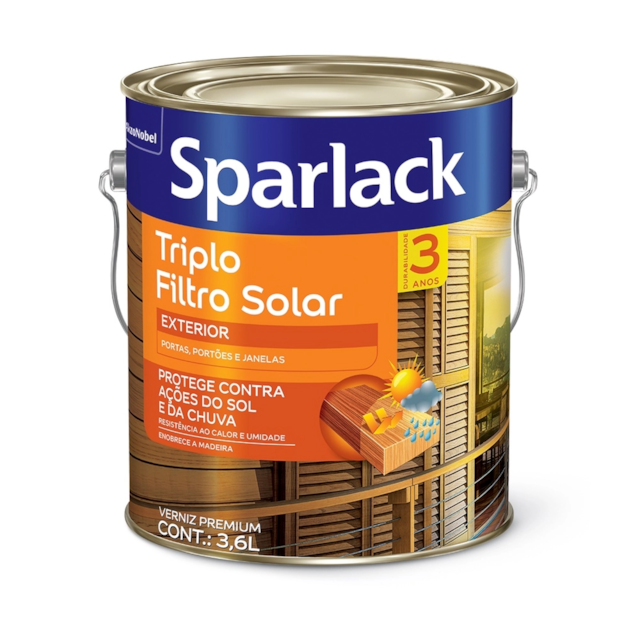 Verniz Sparlack Triplo Filtro Solar Acetinado Natural 3,6 Litros - CORAL