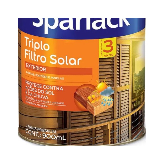 Verniz Sparlack Triplo Filtro Solar Acetinado Natural 900ml - CORAL