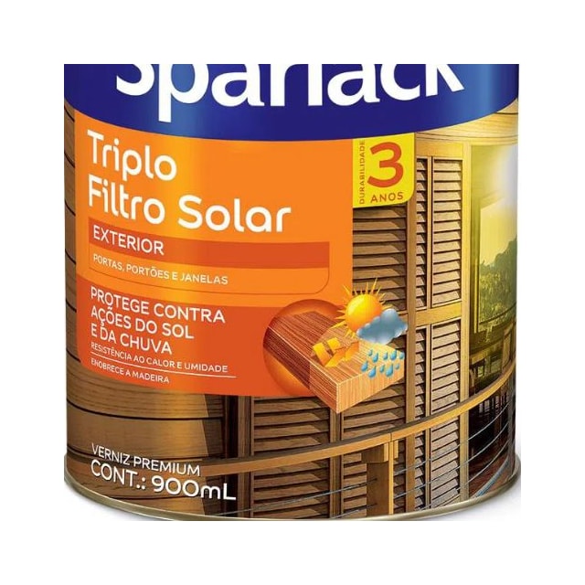 Verniz Sparlack Triplo Filtro Solar Acetinado Natural 900ml - CORAL Verniz Sparlack Triplo Filtro Solar Acetinado Natural 900ml - CORAL