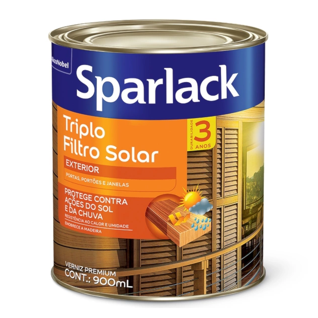 Verniz Sparlack Triplo Filtro Solar Acetinado Natural 900ml - CORAL