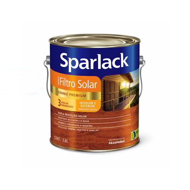 Verniz Sparlack Triplo Filtro Solar Brilhante Mogno 3,6 Litros - CORAL Verniz Sparlack Triplo Filtro Solar Brilhante Mogno 3,6 Litros - CORAL