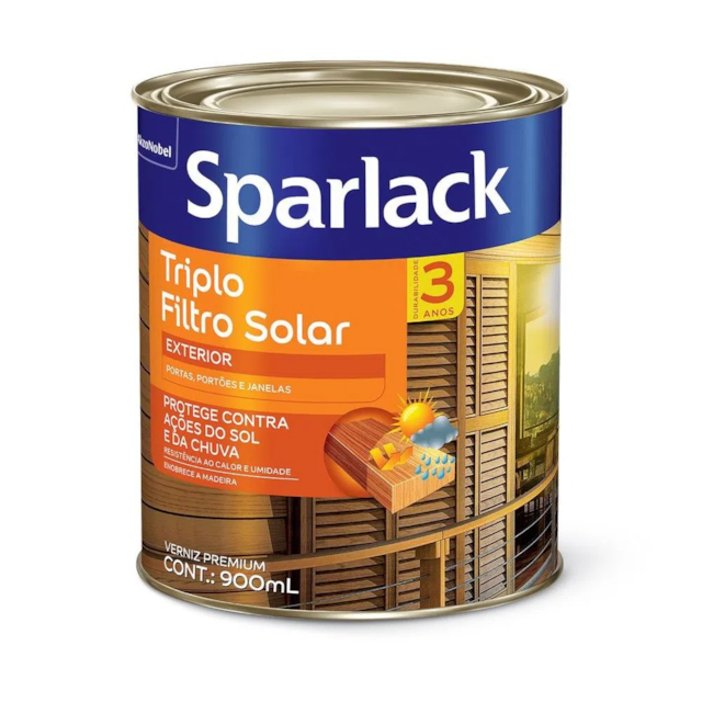Verniz Sparlack Triplo Filtro Solar Brilhante Mogno 900ml - CORAL Verniz Sparlack Triplo Filtro Solar Brilhante Mogno 900ml - CORAL